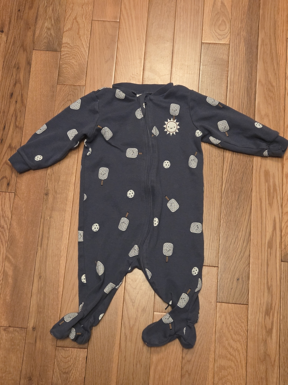 5/$20 Pekkle 6M Zip Up Footed Onsie Sleeper Pajamas Navy Blue